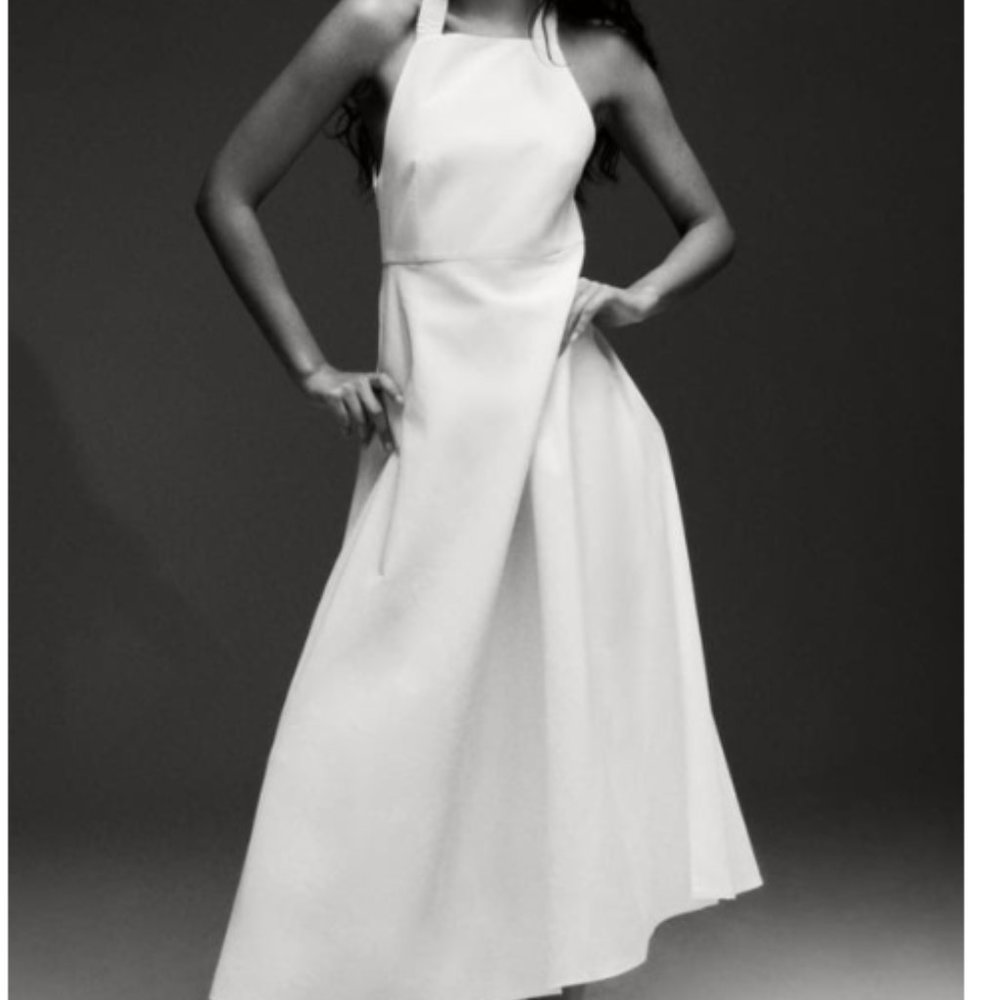 NWT Zara White Linen Midi Dress